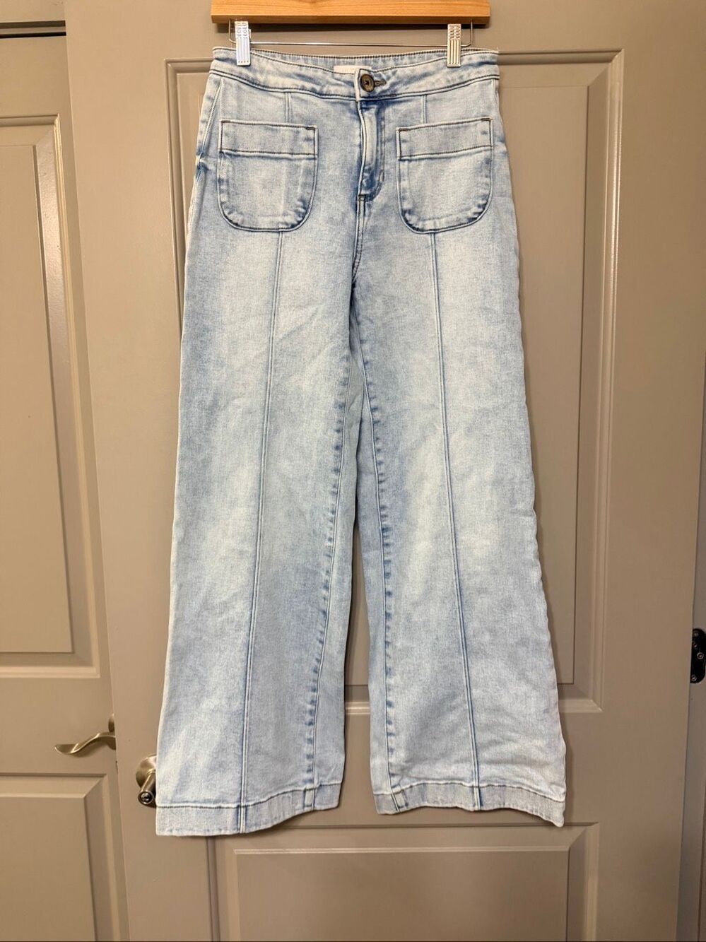NWT LC Lauren Conrad Womens Size 6 High Rise Wide Leg Front Pocket Jeans Blue